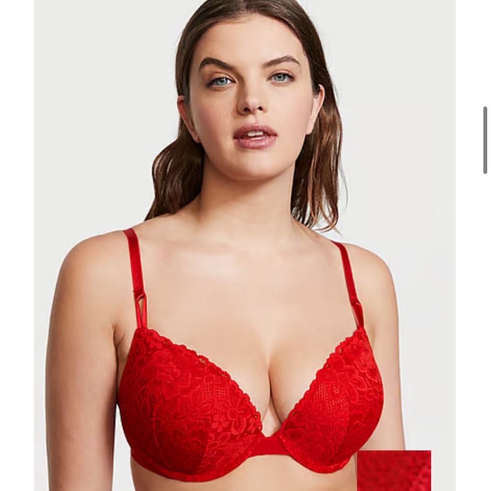 PINK Victorias Secret Lacie Push-Up Bra size 34A color Lipstick, barely worn